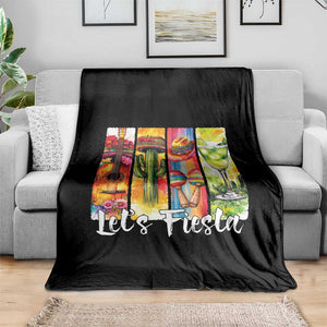 Lets Fiesta Throw Blanket Funny Cinco De Mayo Party Celebration TS12 Print Your Wear