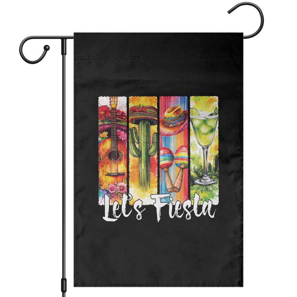 Lets Fiesta Garden Flag Funny Cinco De Mayo Party Celebration TS12 Black Print Your Wear