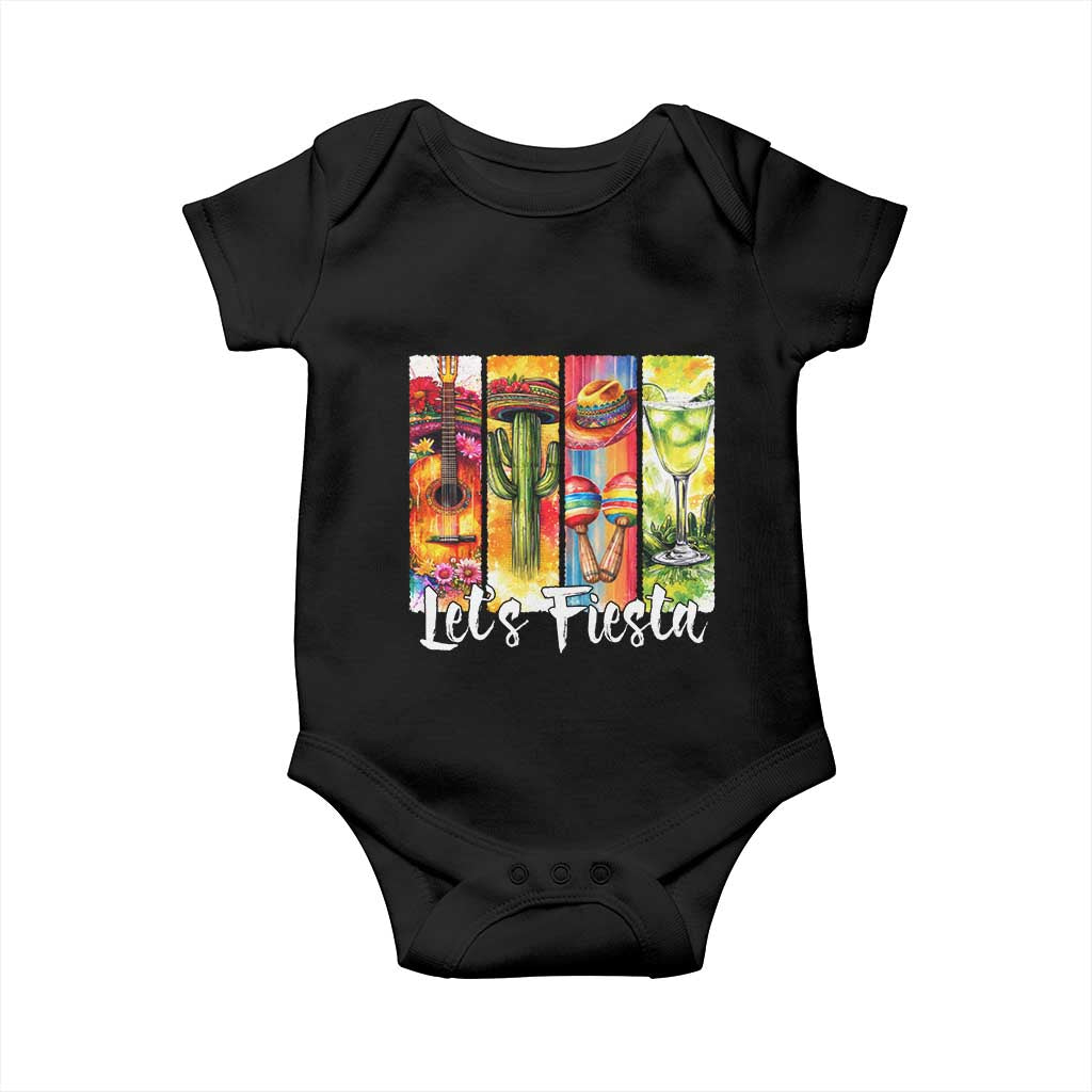 Lets Fiesta Baby Onesie Funny Cinco De Mayo Party Celebration TS12 Black Print Your Wear