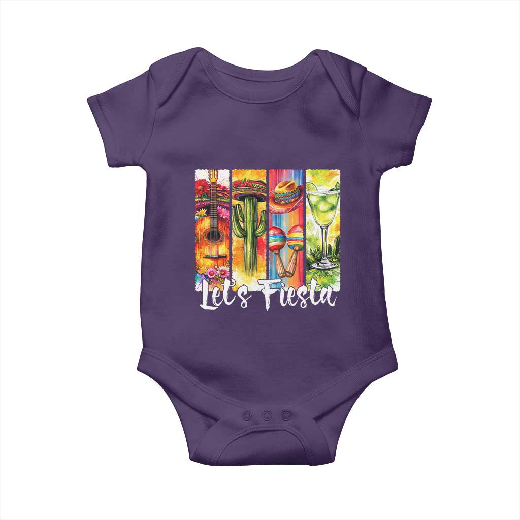 Lets Fiesta Baby Onesie Funny Cinco De Mayo Party Celebration TS12 Purple Print Your Wear