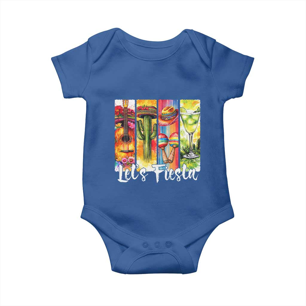 Lets Fiesta Baby Onesie Funny Cinco De Mayo Party Celebration TS12 Royal Blue Print Your Wear