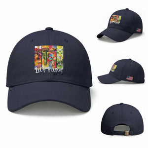 Lets Fiesta Baseball Cap Funny Cinco De Mayo Party Celebration TS12 Baseball Cap Universal Fit Navy Print Your Wear