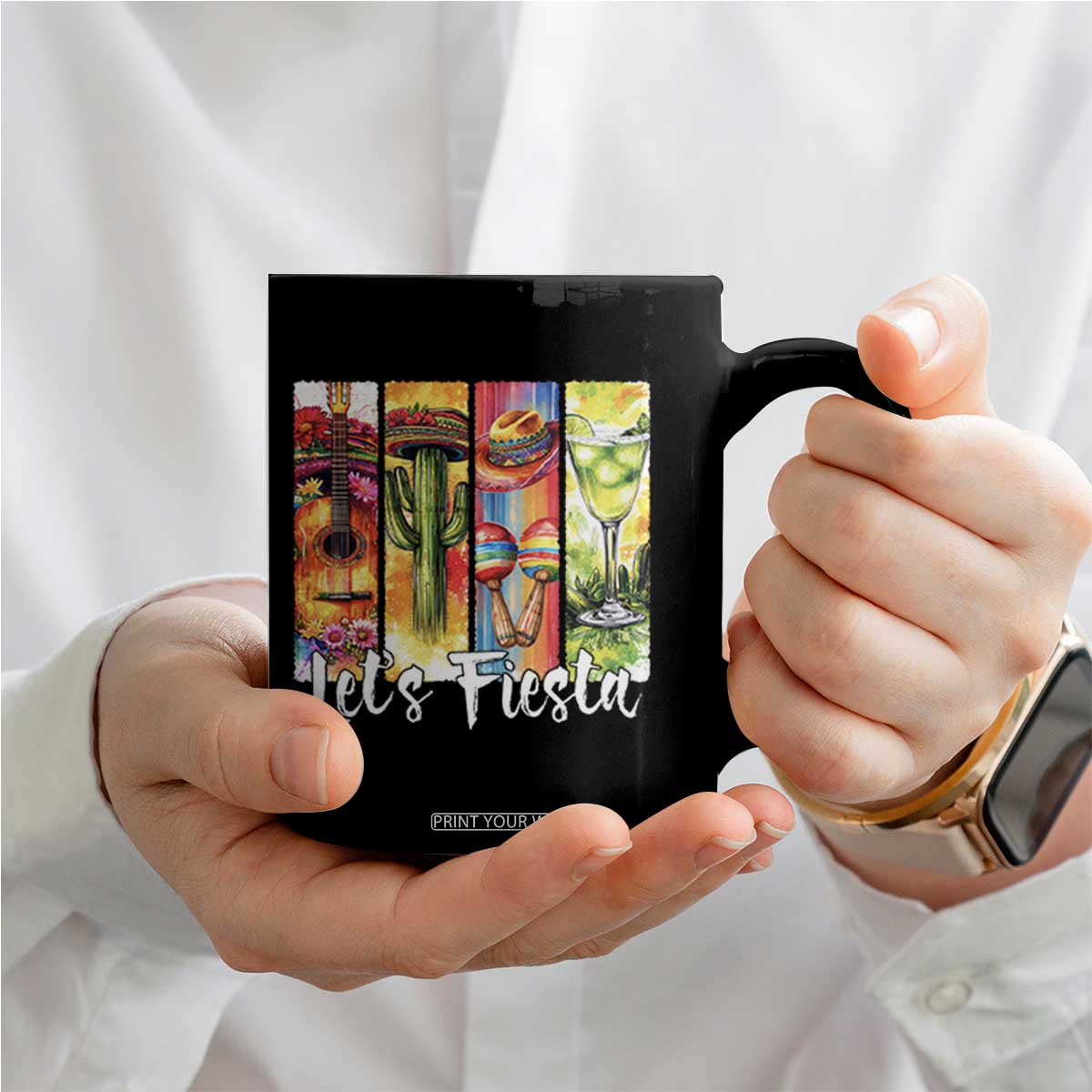 Lets Fiesta Coffee Mug Funny Cinco De Mayo Party Celebration TS12 Print Your Wear