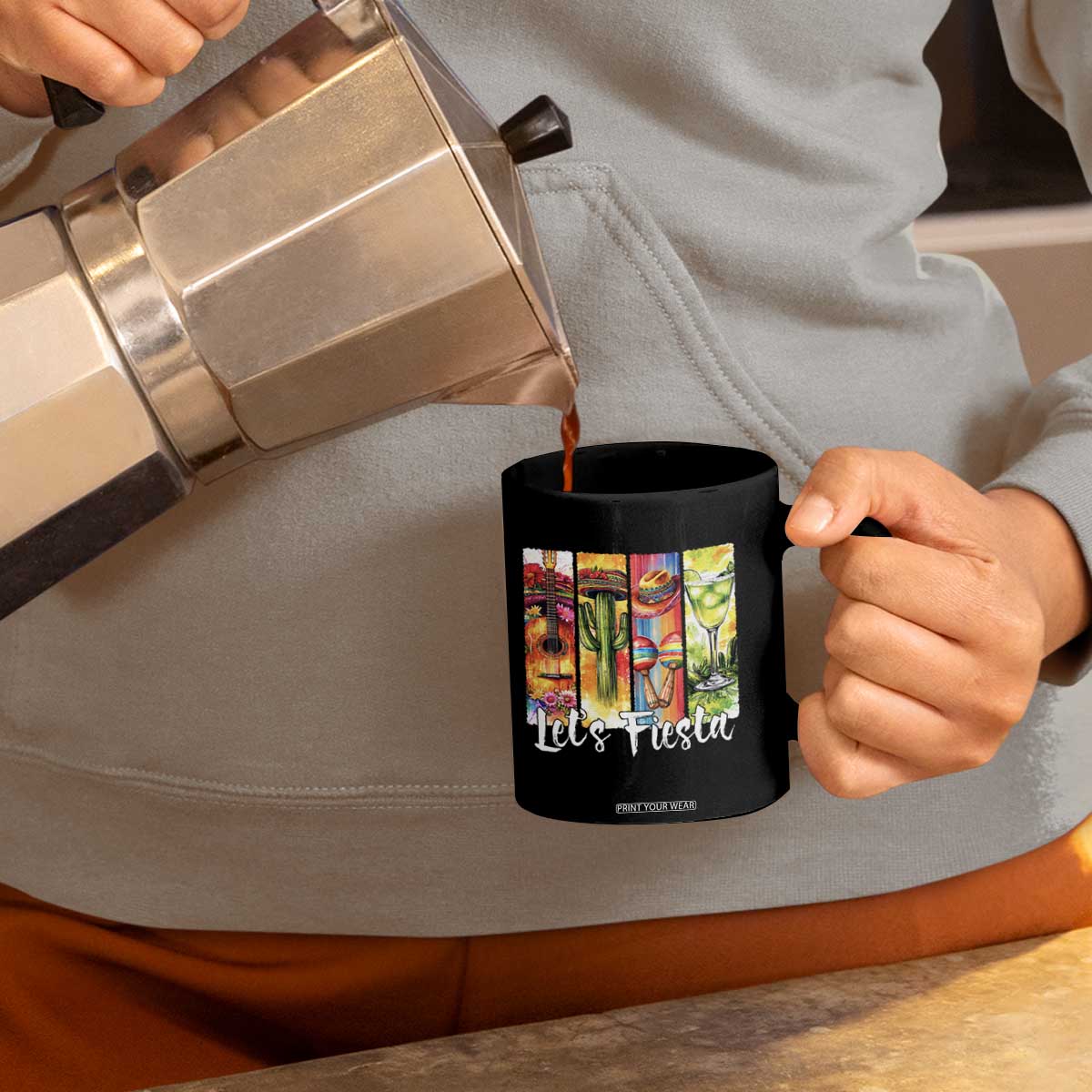 Lets Fiesta Coffee Mug Funny Cinco De Mayo Party Celebration TS12 Print Your Wear