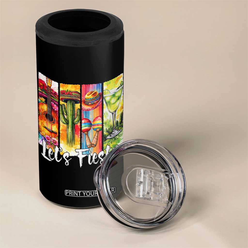 Lets Fiesta 4 in 1 Can Cooler Tumbler Funny Cinco De Mayo Party Celebration TS12 Print Your Wear