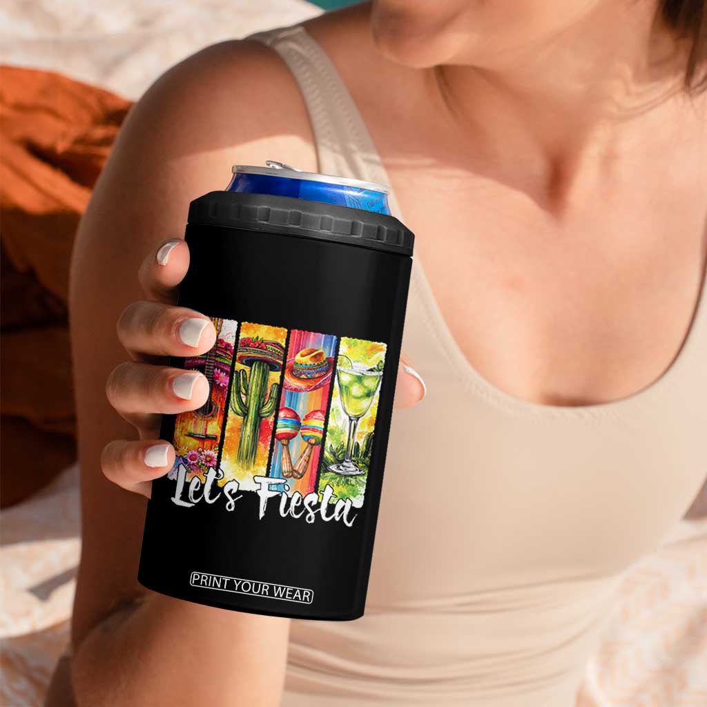 Lets Fiesta 4 in 1 Can Cooler Tumbler Funny Cinco De Mayo Party Celebration TS12 Print Your Wear