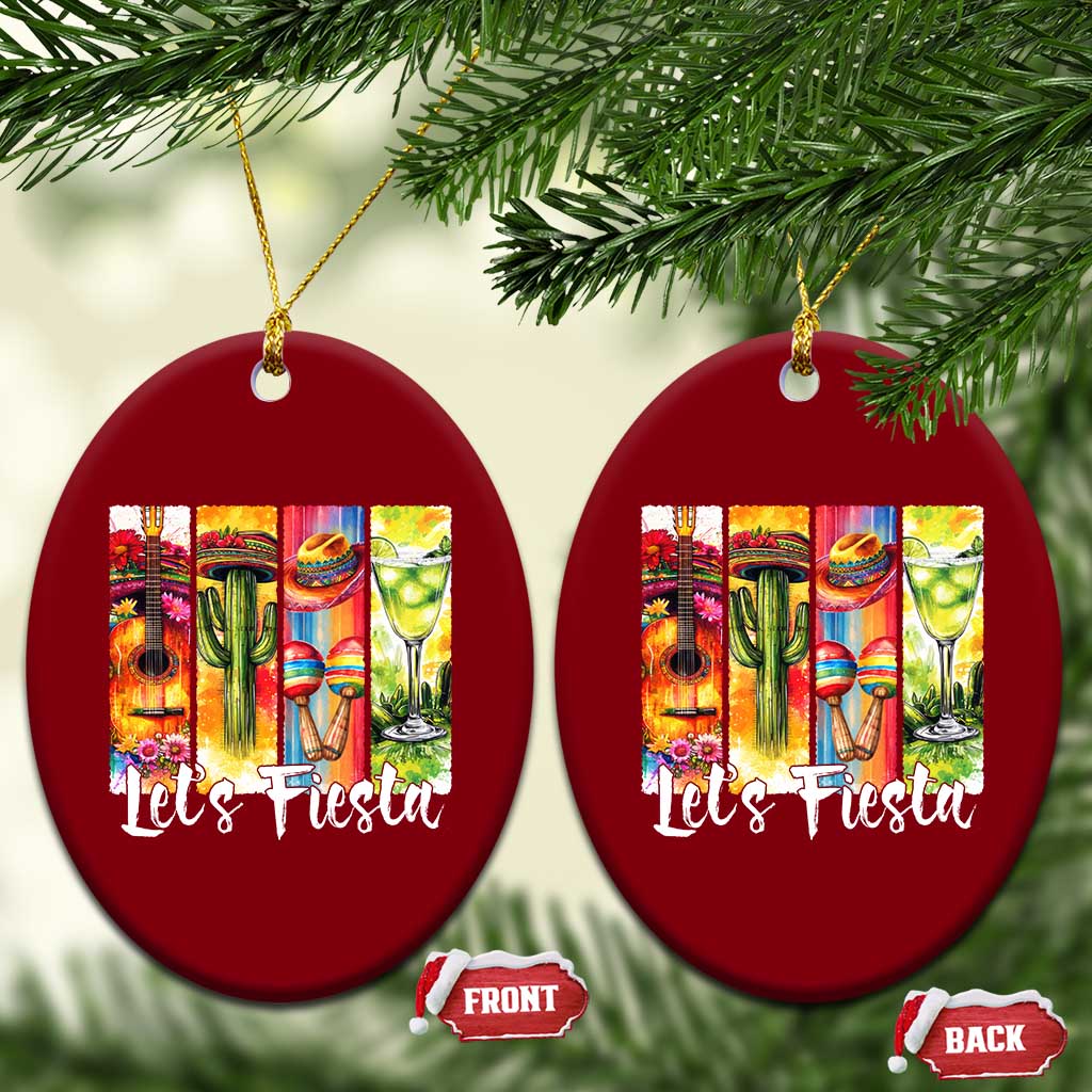 Lets Fiesta Ceramic Ornament Funny Cinco De Mayo Party Celebration TS12 Print Your Wear