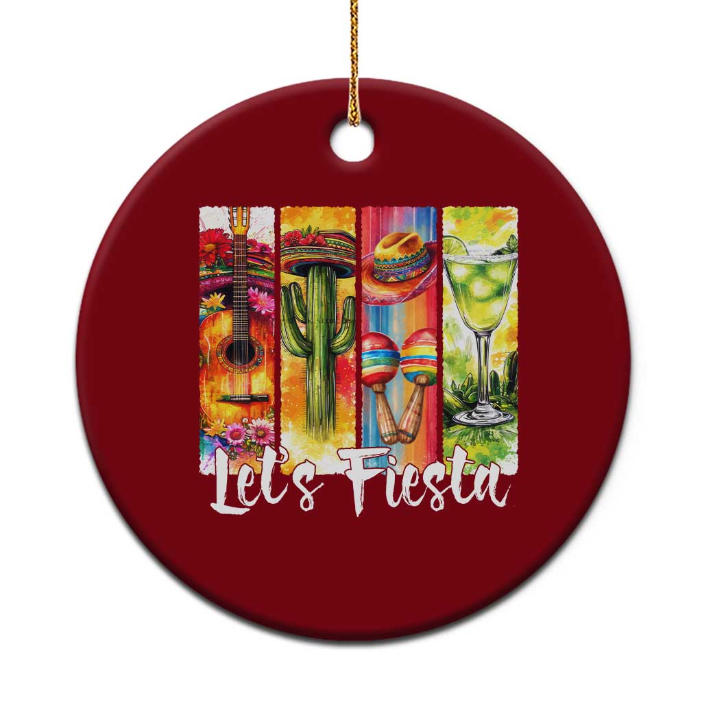 Lets Fiesta Ceramic Ornament Funny Cinco De Mayo Party Celebration TS12 1pc Red Print Your Wear