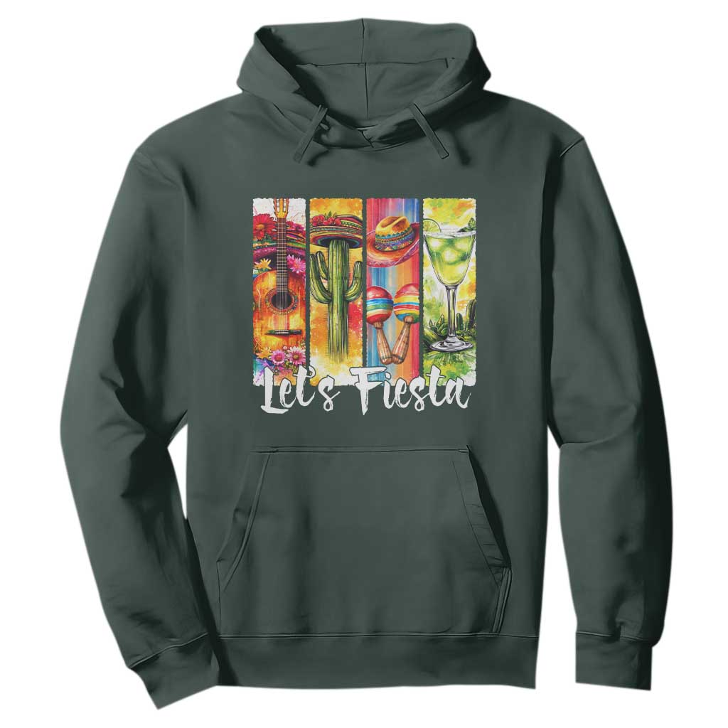 Lets Fiesta Hoodie Funny Cinco De Mayo Party Celebration TS12 Dark Forest Green Print Your Wear