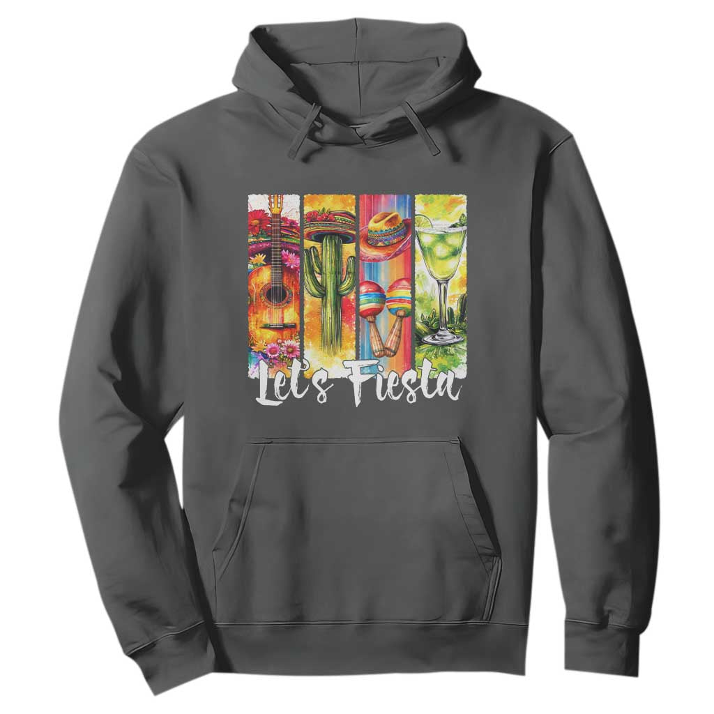 Lets Fiesta Hoodie Funny Cinco De Mayo Party Celebration TS12 Dark Heather Print Your Wear