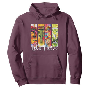 Lets Fiesta Hoodie Funny Cinco De Mayo Party Celebration TS12 Maroon Print Your Wear
