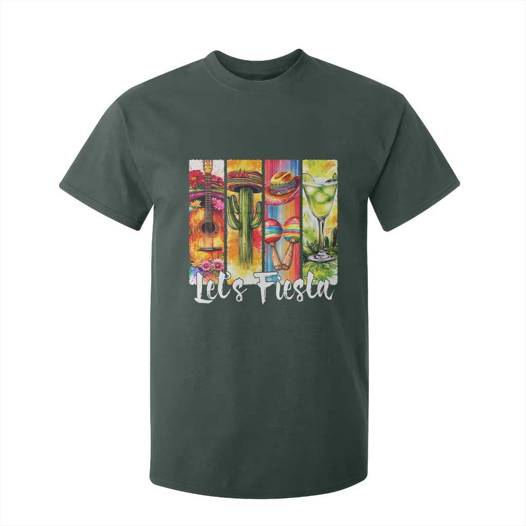 Lets Fiesta T Shirt For Kid Funny Cinco De Mayo Party Celebration TS12 Dark Forest Green Print Your Wear