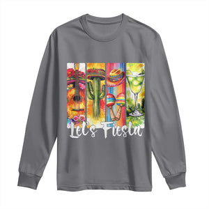 Lets Fiesta Long Sleeve Shirt Funny Cinco De Mayo Party Celebration TS12 Charcoal Print Your Wear