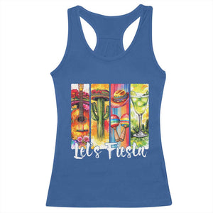 Lets Fiesta Racerback Tank Top Funny Cinco De Mayo Party Celebration TS12 Royal Blue Print Your Wear