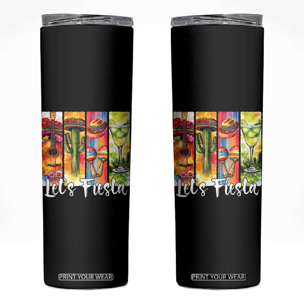 Lets Fiesta Skinny Tumbler Funny Cinco De Mayo Party Celebration TS12 Black Print Your Wear