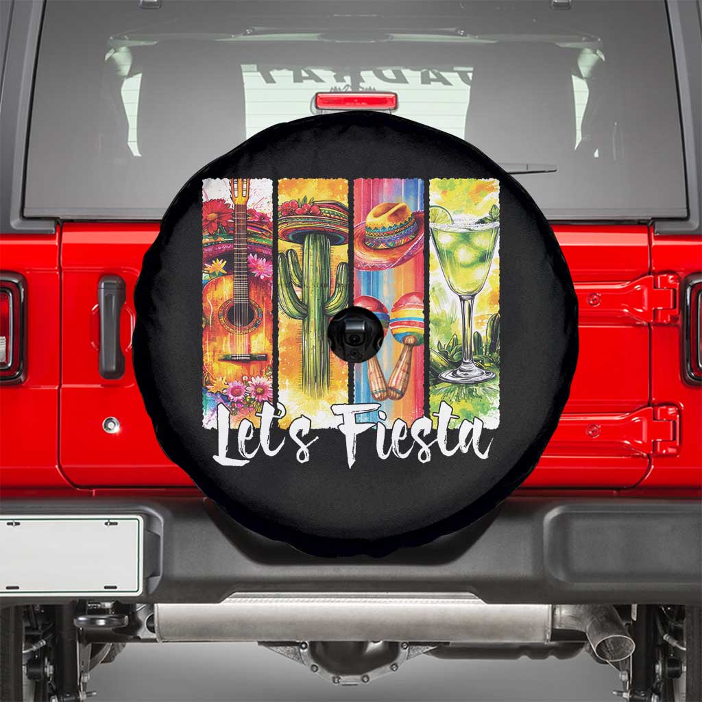 Lets Fiesta Spare Tire Cover Funny Cinco De Mayo Party Celebration TS12 Black Print Your Wear