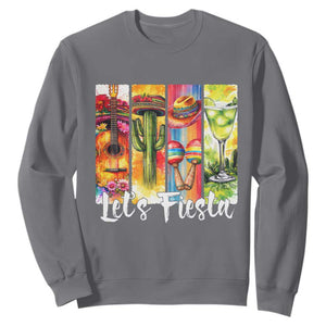 Lets Fiesta Sweatshirt Funny Cinco De Mayo Party Celebration TS12 Charcoal Print Your Wear