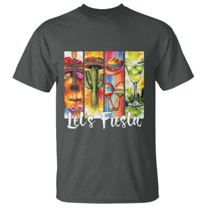 Lets Fiesta T Shirt Funny Cinco De Mayo Party Celebration TS12 Dark Heather Print Your Wear