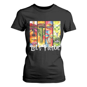 Lets Fiesta T Shirt For Women Funny Cinco De Mayo Party Celebration TS12 Black Print Your Wear