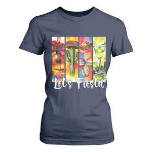 Lets Fiesta T Shirt For Women Funny Cinco De Mayo Party Celebration TS12 Navy Print Your Wear