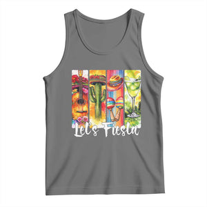 Lets Fiesta Tank Top Funny Cinco De Mayo Party Celebration TS12 Black Heather Print Your Wear