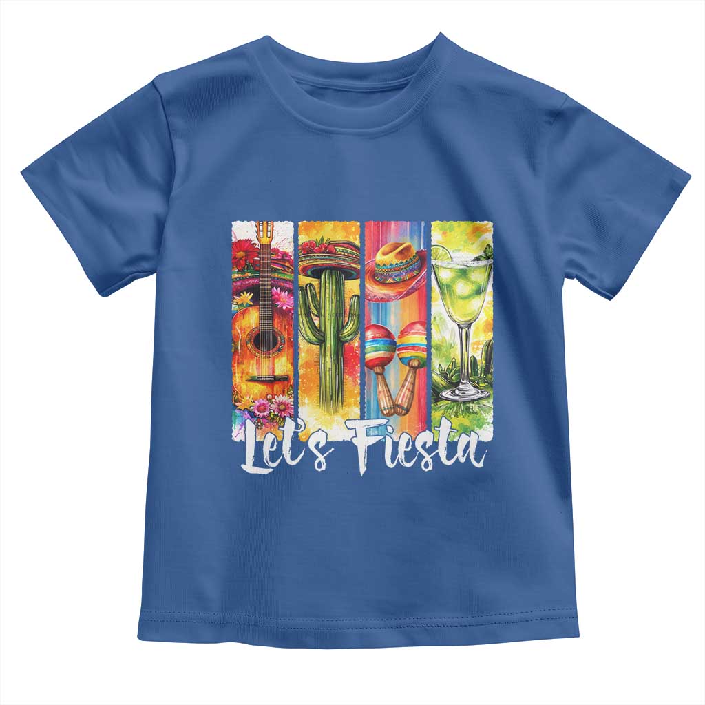 Lets Fiesta Toddler T Shirt Funny Cinco De Mayo Party Celebration TS12 Royal Blue Print Your Wear