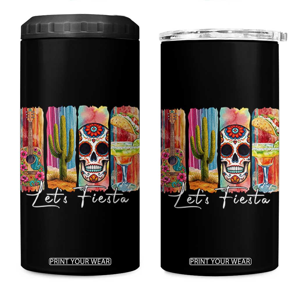 Cinco De Mayo Lets Fiest 4 in 1 Can Cooler Tumbler Funny Mexican Party Gift TS12 One Size: 16 oz Black Print Your Wear