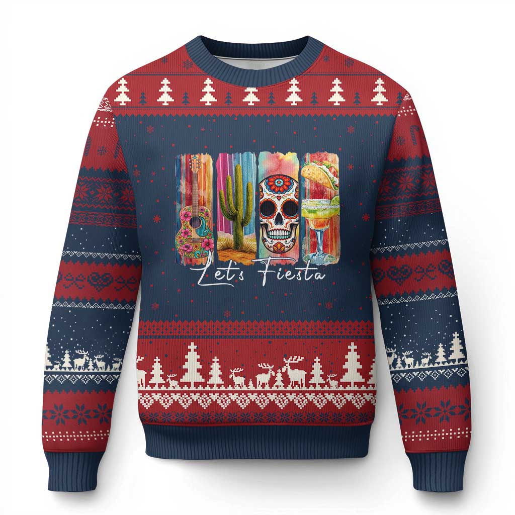 Cinco De Mayo Lets Fiest Ugly Christmas Sweater Funny Mexican Party Gift TS12 Navy Red Print Your Wear