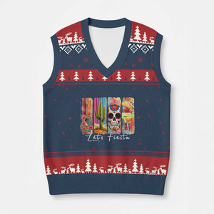 Cinco De Mayo Lets Fiest V-Neck Knit Sweater Vest Funny Mexican Party Gift TS12 Navy Red Print Your Wear