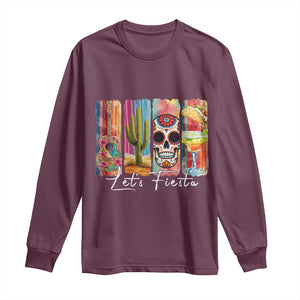 Cinco De Mayo Lets Fiest Long Sleeve Shirt Funny Mexican Party Gift TS12 Maroon Print Your Wear