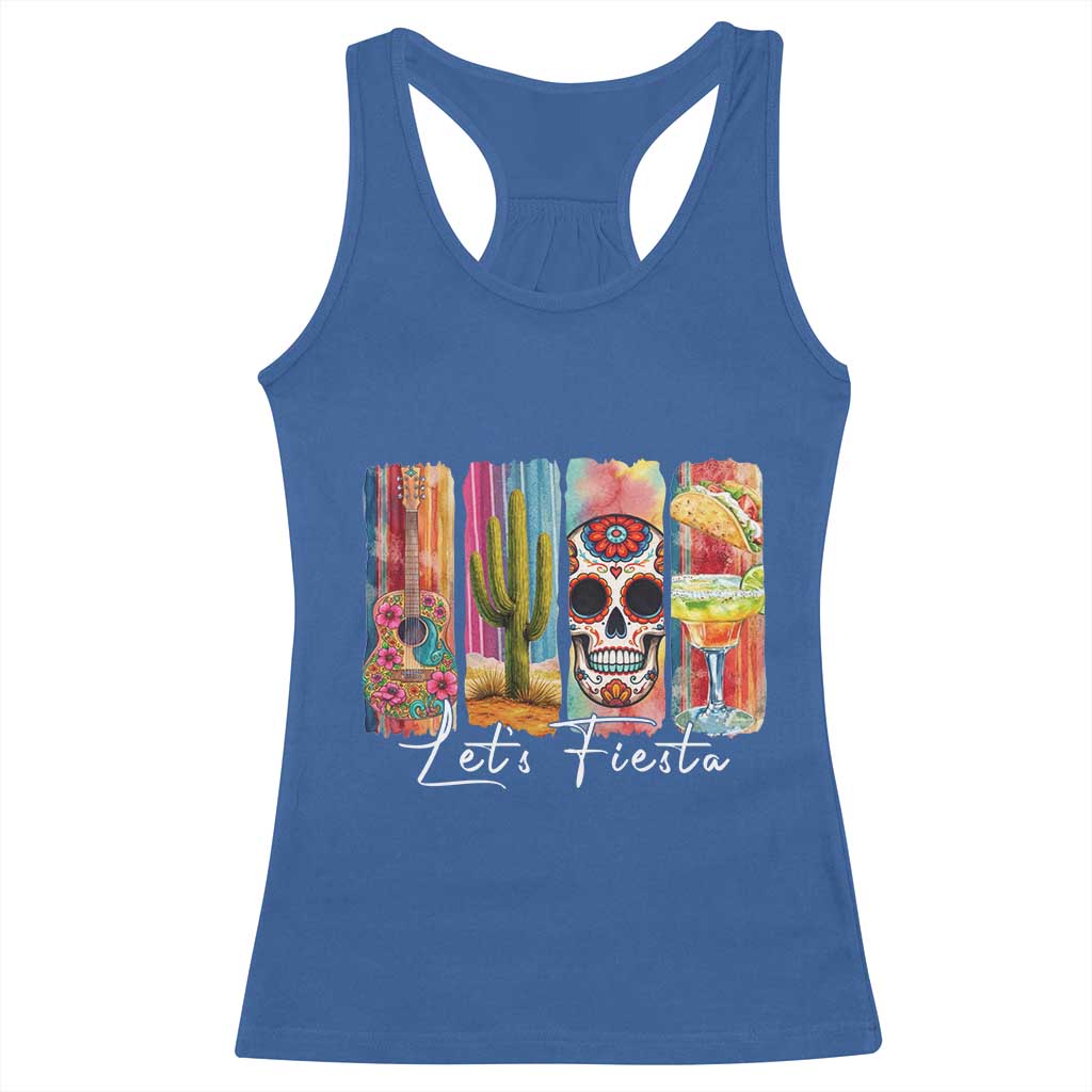 Cinco De Mayo Lets Fiest Racerback Tank Top Funny Mexican Party Gift TS12 Royal Blue Print Your Wear