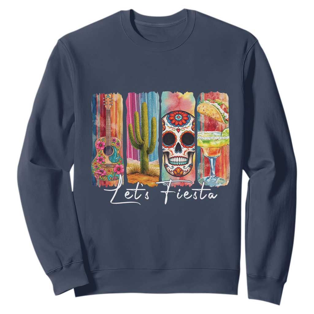 Cinco De Mayo Lets Fiest Sweatshirt Funny Mexican Party Gift TS12 Navy Print Your Wear