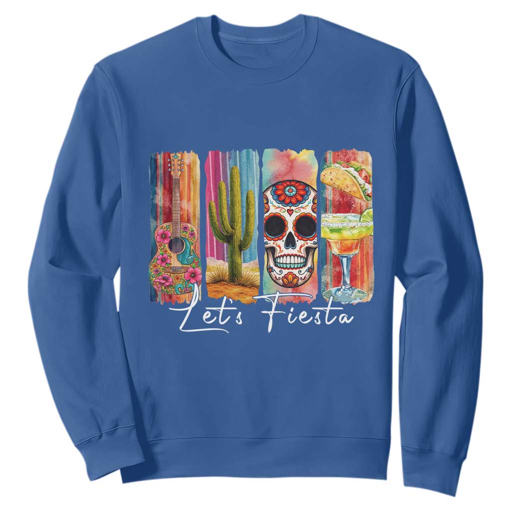 Cinco De Mayo Lets Fiest Sweatshirt Funny Mexican Party Gift TS12 Royal Blue Print Your Wear
