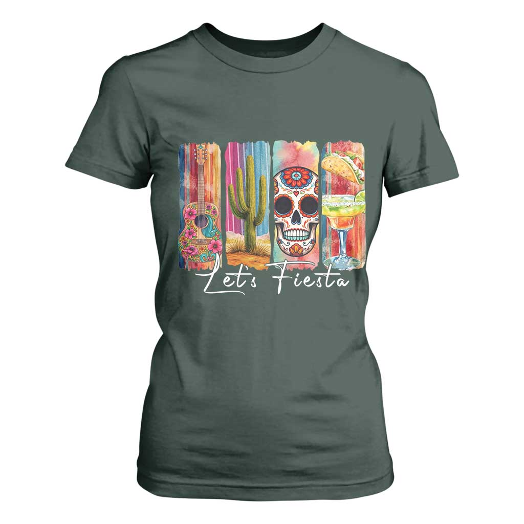 Cinco De Mayo Lets Fiest T Shirt For Women Funny Mexican Party Gift TS12 Dark Forest Green Print Your Wear