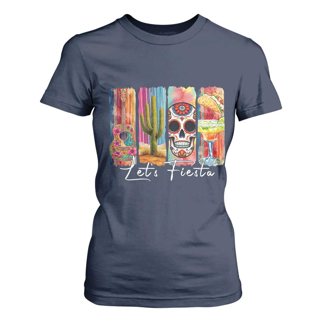 Cinco De Mayo Lets Fiest T Shirt For Women Funny Mexican Party Gift TS12 Navy Print Your Wear