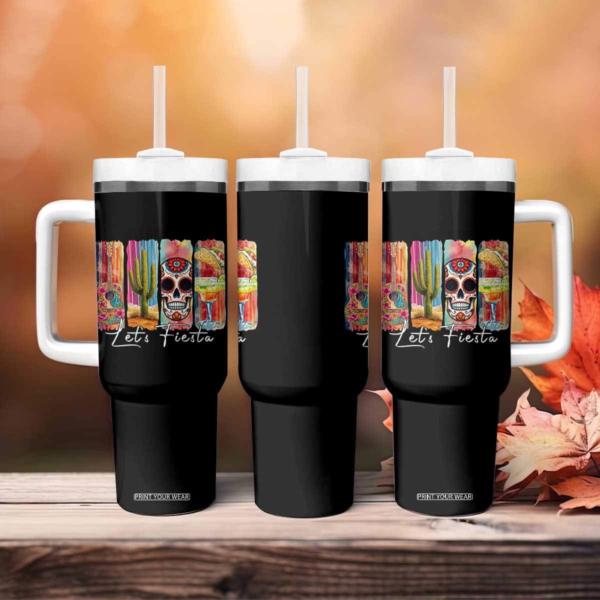 Cinco De Mayo Lets Fiest Tumbler With Handle Funny Mexican Party Gift TS12 Print Your Wear