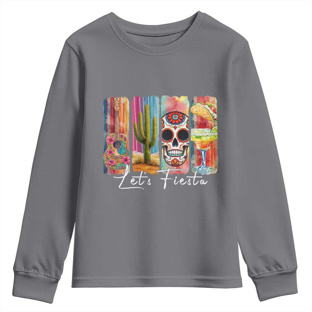 Cinco De Mayo Lets Fiest Youth Sweatshirt Funny Mexican Party Gift TS12 Charcoal Print Your Wear