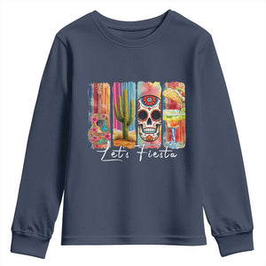 Cinco De Mayo Lets Fiest Youth Sweatshirt Funny Mexican Party Gift TS12 Navy Print Your Wear