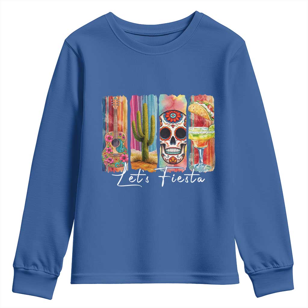 Cinco De Mayo Lets Fiest Youth Sweatshirt Funny Mexican Party Gift TS12 Royal Blue Print Your Wear