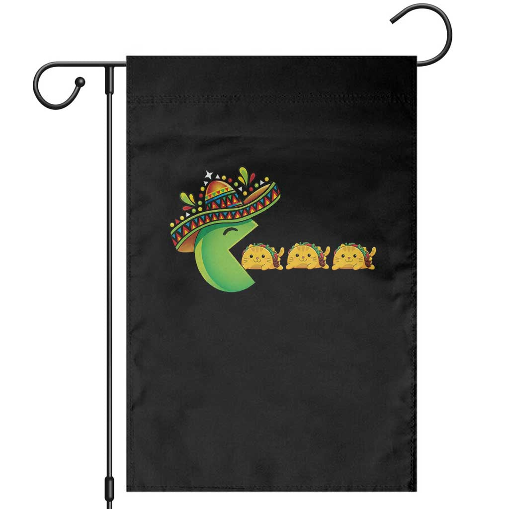 Cinco De Mayo Retro Game Garden Flag Funny Sombrero Character Chasing Taco Cat TS12 Black Print Your Wear
