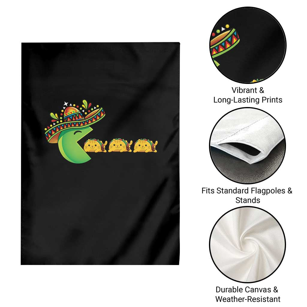 Cinco De Mayo Retro Game Garden Flag Funny Sombrero Character Chasing Taco Cat TS12 Print Your Wear