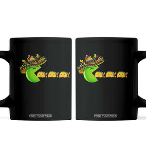 Cinco De Mayo Retro Game Coffee Mug Funny Sombrero Character Chasing Taco Cat TS12 Black Print Your Wear