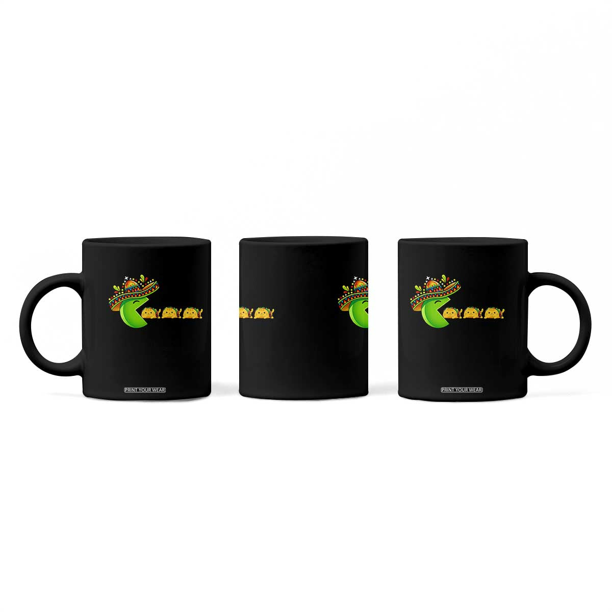Cinco De Mayo Retro Game Coffee Mug Funny Sombrero Character Chasing Taco Cat TS12 Print Your Wear