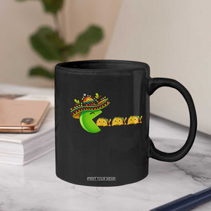 Cinco De Mayo Retro Game Coffee Mug Funny Sombrero Character Chasing Taco Cat TS12 Print Your Wear