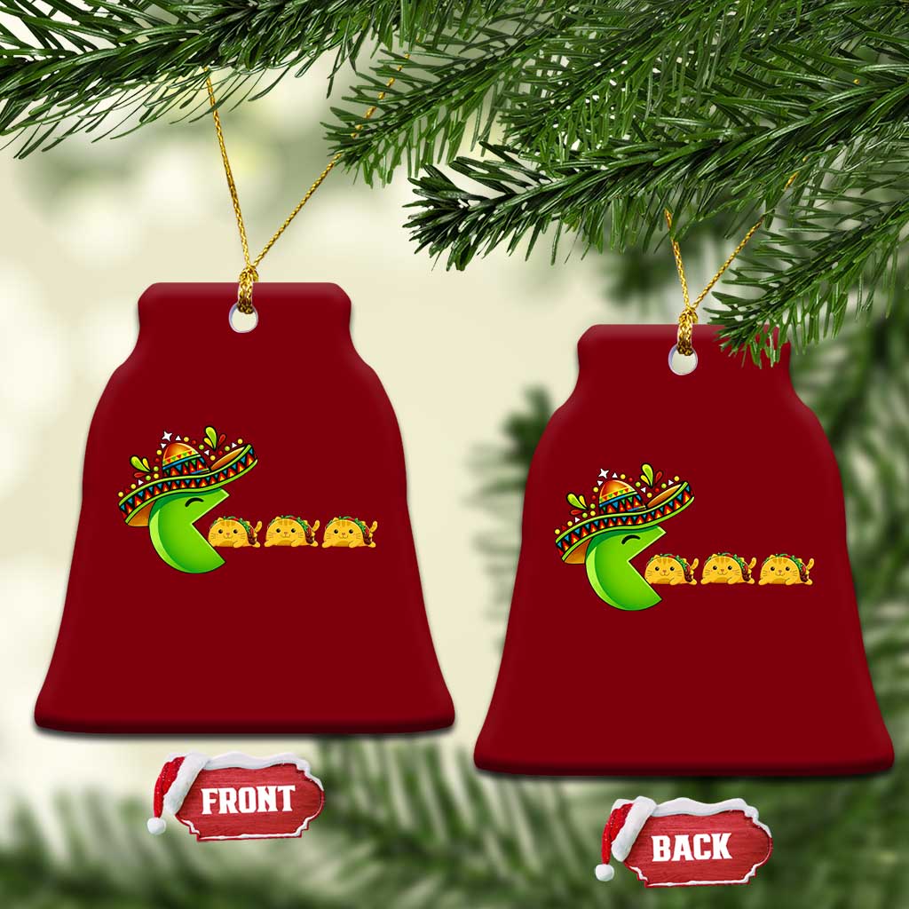 Cinco De Mayo Retro Game Ceramic Ornament Funny Sombrero Character Chasing Taco Cat TS12 Print Your Wear