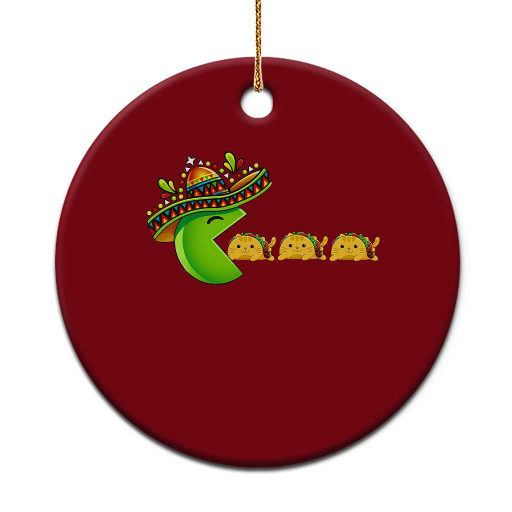 Cinco De Mayo Retro Game Ceramic Ornament Funny Sombrero Character Chasing Taco Cat TS12 1pc Red Print Your Wear