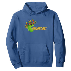 Cinco De Mayo Retro Game Hoodie Funny Sombrero Character Chasing Taco Cat TS12 Royal Blue Print Your Wear