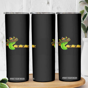Cinco De Mayo Retro Game Skinny Tumbler Funny Sombrero Character Chasing Taco Cat TS12 Print Your Wear