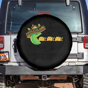 Cinco De Mayo Retro Game Spare Tire Cover Funny Sombrero Character Chasing Taco Cat TS12 No hole Black Print Your Wear
