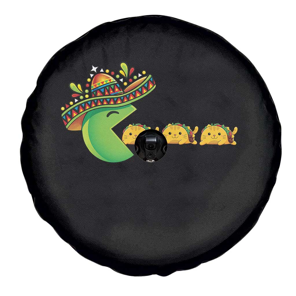 Cinco De Mayo Retro Game Spare Tire Cover Funny Sombrero Character Chasing Taco Cat TS12 Print Your Wear